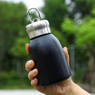 Botol Minum SKY Tumbler Stainless Vacuum Tahan Panas Dingin Lama Termos Air 280ml Hitam