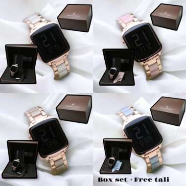 JAM TANGAN WANITA ALEXANDRE CHRISTIE AC 9381 AC9381 DIGITAL STAINLESS ORIGINAL ROSEGOLD CREAM
