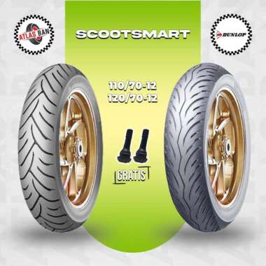 Paket Ban Tubles VESPA MATIC DUNLOP SCOOTSMART 110/70 - 120/70 Ring 12