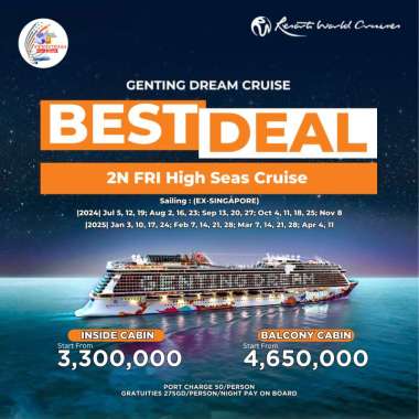 RESORT WORLD CRUISE - GENTING DREAM - 2N FRI HIGH SEAS CRUISE (EX-SINGAPORE) INSIDE