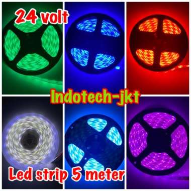 Lampu Led Strip 24 volt 5 Meter Mata Led 3528 24v truk bis Biru