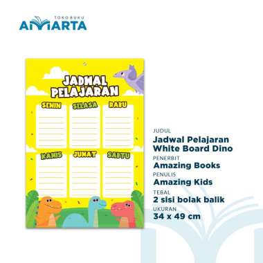 Poster Jadwal Pelajaran White Board - Dino