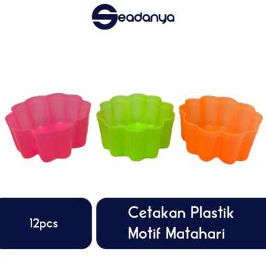 Cetakan Plastik matahari kecil 12pcs -Cup Puding/Coklat/Bolu Kukus/Roti/Cake/Kue Basah/Cokelat