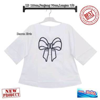 Blouse Wanita Motif Pita Hitam