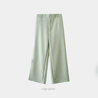 Bigissimo - Oxa Pants | Bawahan Celana Wanita Kantor Kerja Kulot Pants Big Size Jumbo 3X SAGE GREEN