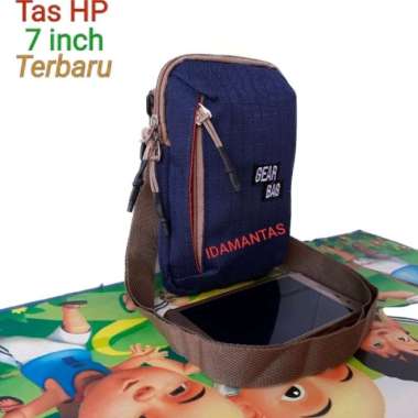 Tas HP 7 inch ter-Tas Sling bag-Tas selempang pria dan wanita - Merah bata Merah bata