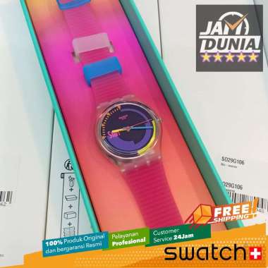 JAM TANGAN SWATCH - JAM SWATCH ORIGINAL SO28K111 SWATCH SO28K 111 NEON JAM TANGAN WANITA JAM WANITA 