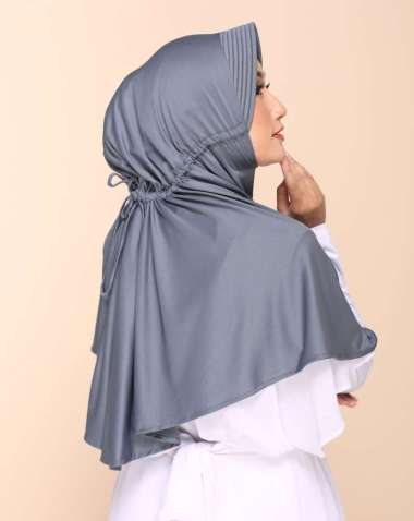 Elzatta Jilbab Instan Jumbo Elzatta Bergo Zaria Sahara L Dark Grey - 810