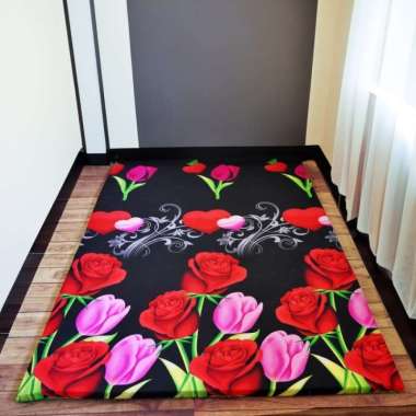 Kasur Busa ROYAL FOAM Lipat Tebal Motif Elegan Premium/karpet import LP Cover200x75cm