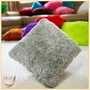 Sarung Bantal Bulu Kursi/Sofa Size 40 x 40cm Elastis Glossy LP 40x40cm Abu-abu