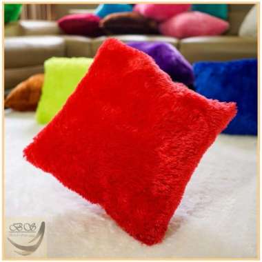 Sarung Bantal Bulu Kursi/Sofa Size 40 x 40cm Elastis Glossy LP 30x30cm Merah