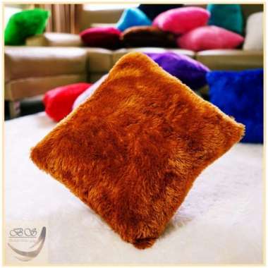 Sarung Bantal Bulu Kursi/Sofa Size 40 x 40cm Elastis Glossy LP 30x30cm Coklat Muda