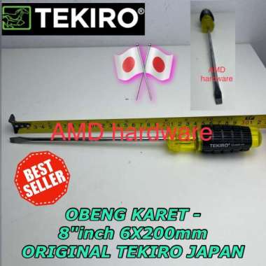Obeng Gagang Karet 8"inch + PH2*200mm - 6*200 mm HEAVY DUTY TEKIRO Jpn - OBENG OBENG - 6*200mm
