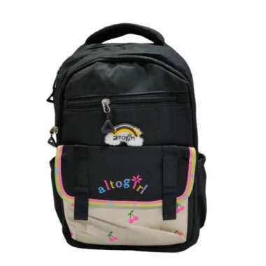 Tas Ransel Anak Sekolah Perempuan Alto Girt/Tas Gendong SD,SMP,SMA - Flamingo Hitam
