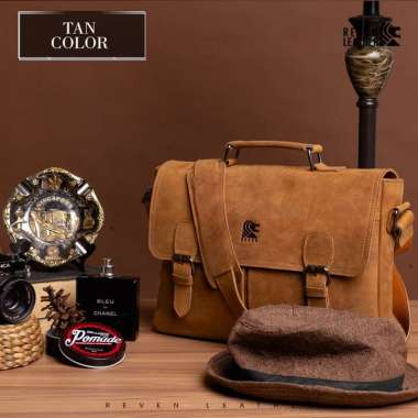Tas Selempang Kulit Asli Pria Cowok Tas Kerja Muat Laptop 11 dan 14 Inch ASGARD SLINGBAG SLING BAG F