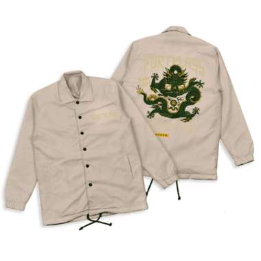 FortKlass JADE DRAGON Jaket Coach Pria Jaket Parasut Unisex ARMY L