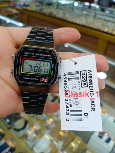 Original 100%!! CASIO A168WEUC-1ADR Jam Tangan Pria Digital UNO A168WA A168WEUC-1A Garansi Resmi 1 T