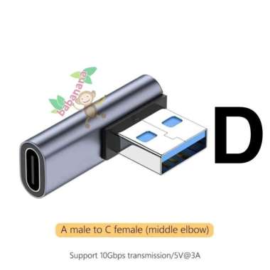 Adapter USB Elbow Type-C Type-A 3.0 3.1 Siku 90 Degree Converter L D