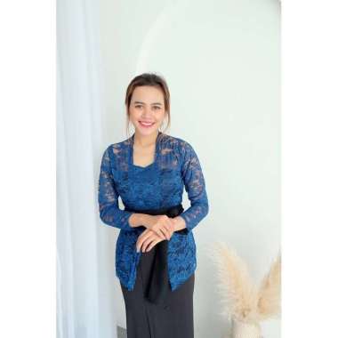 Kebaya bali BROKAT SOFIA bed lengan PANJANG (kebaya saja) M Navy