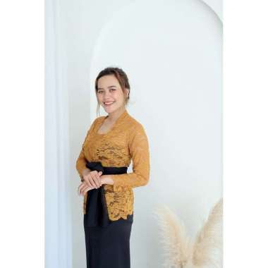 Kebaya bali BROKAT SOFIA bed lengan PANJANG (kebaya saja) M Tembaga