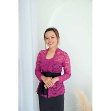 Kebaya bali BROKAT SOFIA bed lengan PANJANG (kebaya saja) L Magenta