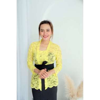 Kebaya bali BROKAT SOFIA bed lengan PANJANG (kebaya saja) M Kuning