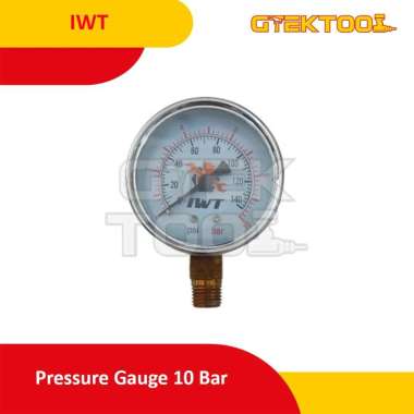 IWT Pressure Gauge 10 16 25 Bar Manometer Pengukur Tekanan 10Bar 16Bar 25Bar 10 BAR