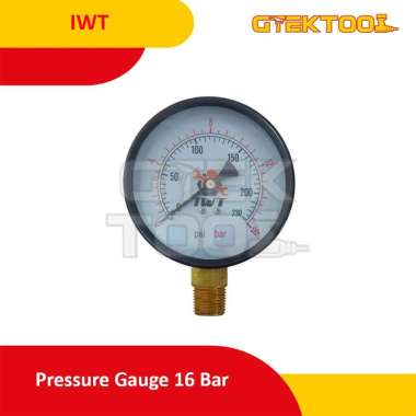 IWT Pressure Gauge 10 16 25 Bar Manometer Pengukur Tekanan 10Bar 16Bar 25Bar 16 BAR