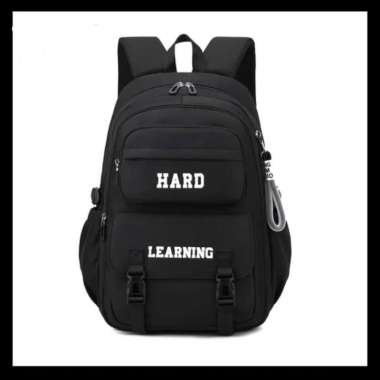 tas sekolah anak perempuan sd smp murah polos simple - Hitam Hitam