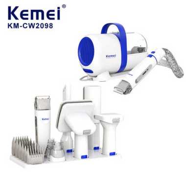 Kemei KM-CW2098 Pet Grooming Kit Vacuum Clipper Brush Penyedot Bulu Hewan Peliharaan