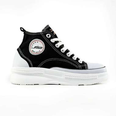 SEPATU SNEAKERS WANITA JOHNSON - CLOUD HIGHCUT (HC) BLACK WHITE 39
