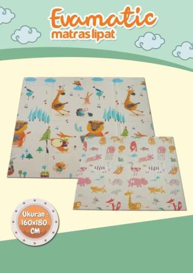 Evamatic Matras Lipat 160X180cm tebal 1cm Animal Band
