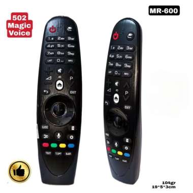 Remote Pengganti Untuk Remote Magic Tv Lg Smart Tv 3D Mr-600 502 Voice Multicolor