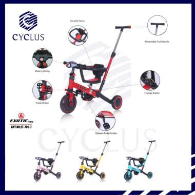 Sepeda Anak Balance Bike Pushbike Exotic 709-7 Multifungsi Musik Lampu Dorong Pushbike