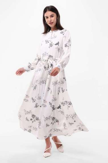MINIMAL - Magnolia - Dress Maxi Motif Bunga - Light Beige XL Beige_Light