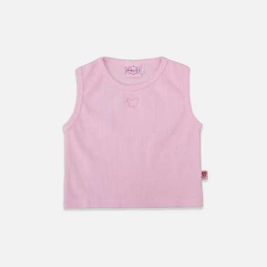 Tshirt/ Kaos tanpa lengan anak Crop Pink/ Rodeo Junior Girl Summer Pastel S