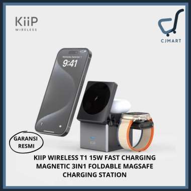 KIIP WIRELESS T1 15W FAST CHARGING MAGNETIC 3IN1 FOLDABLE MAGSAFE CHARGING STATION