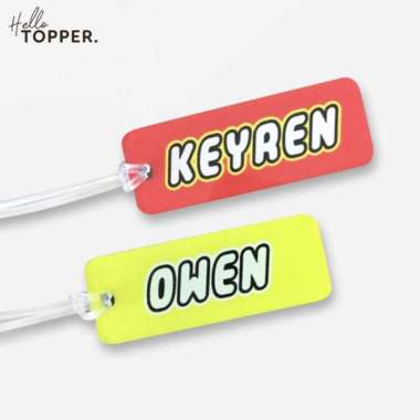 Custom Luggage Tag Bag Tag Koper Hiasan Tas Kado Hampers Leggo Kuning