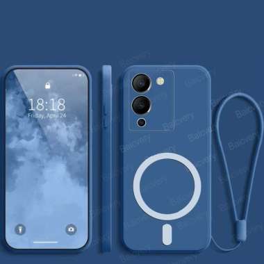 Premium Silicone Case Infinix Note 12 G96 Magsafe Softcase Blue