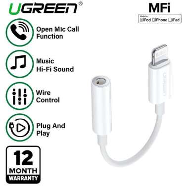 Ugreen 30759 MFI Lightning Male to 3.5mm Jack Female Audio Adapter Cable - Converter iPhone 11 12 13