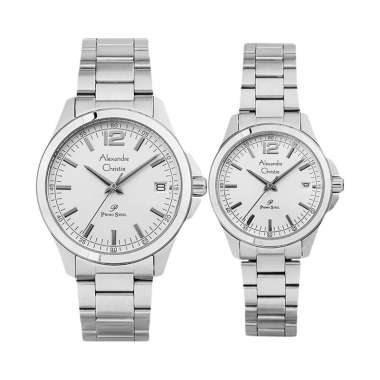 Jam Tangan Couple Alexandre Christie Primo Steel AC 1031 BSSSL Couple Silver Dial Stainless Steel St