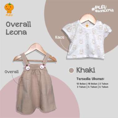 PLEU Overall Leona | Baju Anak Perempuan Usia 1-6 Tahun 3 tahun Khaki