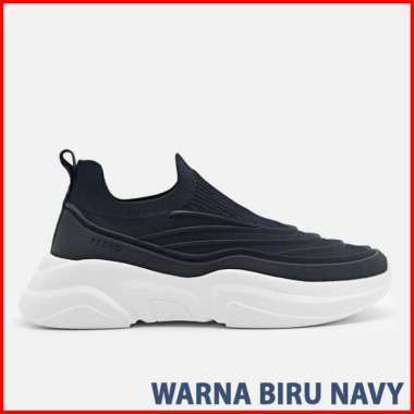 PEDRO SEPATU SLIP ON SNEAKER PRIA ORIGINAL SNEAKERS BIRU NAVY BLUE PM008
