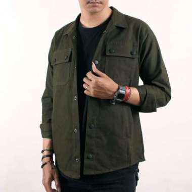 Semi Parka Kemeja Parka Pria Original - Hitam, XL Hijau M