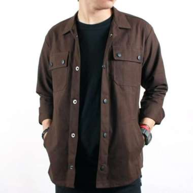 Semi Parka Kemeja Parka Pria Original - Hitam, XL Coklat XL