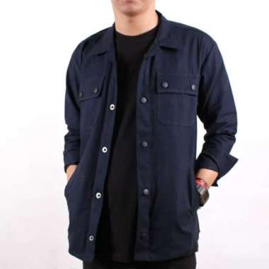 Semi Parka Kemeja Parka Pria Original - Hitam, XL Navy XXL