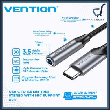 VENTION Kabel Audio USB C to 3.5mm Aux Converter Smartphone Android