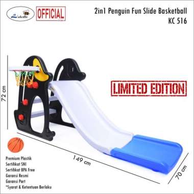 Labeille KC 516 2in1 Slide Chick Fun Perosotan Anak / Ring Bola Basket Anak / Kado Perlengkapan Bayi