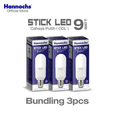 Hannochs Lampu Bohlam LED Stick 9W Cahaya Putih Paket isi 3pcs