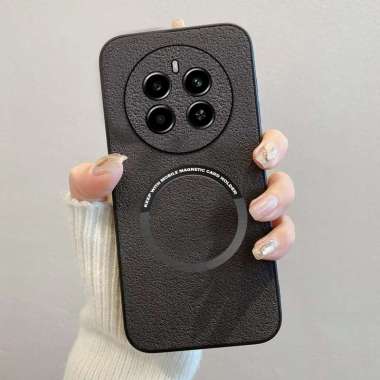Softcase Realme 13 / Realme 12 Plus Luxury Magsafe Leather Magnetic Realme 13 Coklat